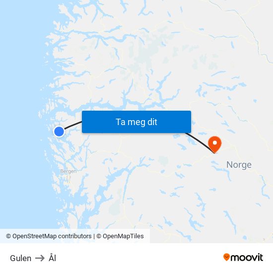 Gulen to Ål map