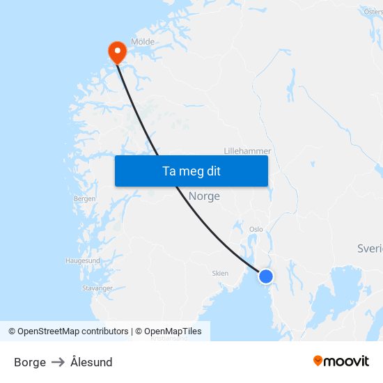 Borge to Ålesund map