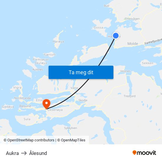 Aukra to Ålesund map
