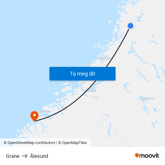 Grane to Ålesund map