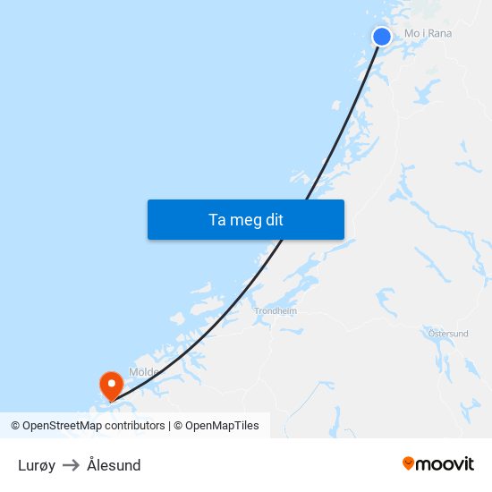 Lurøy to Ålesund map