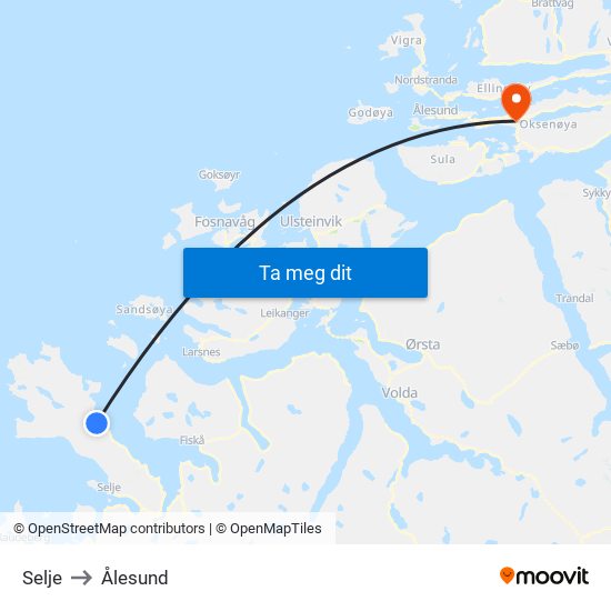 Selje to Ålesund map