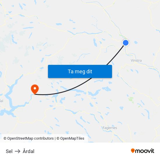 Sel to Årdal map