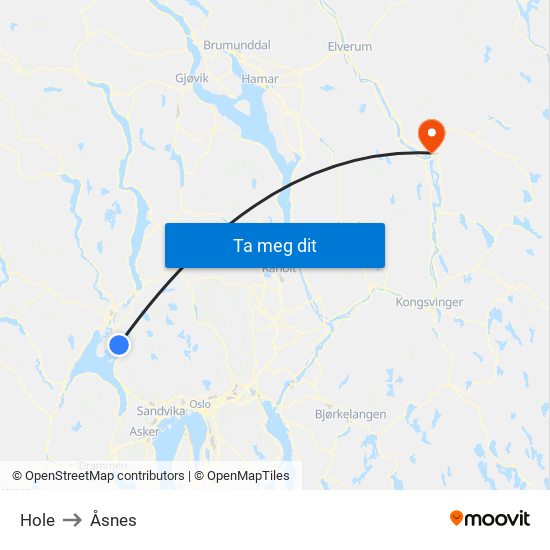 Hole to Åsnes map