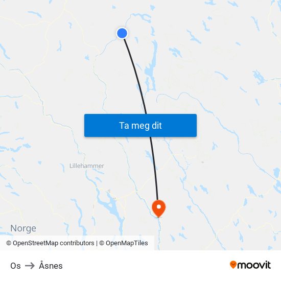 Os to Åsnes map