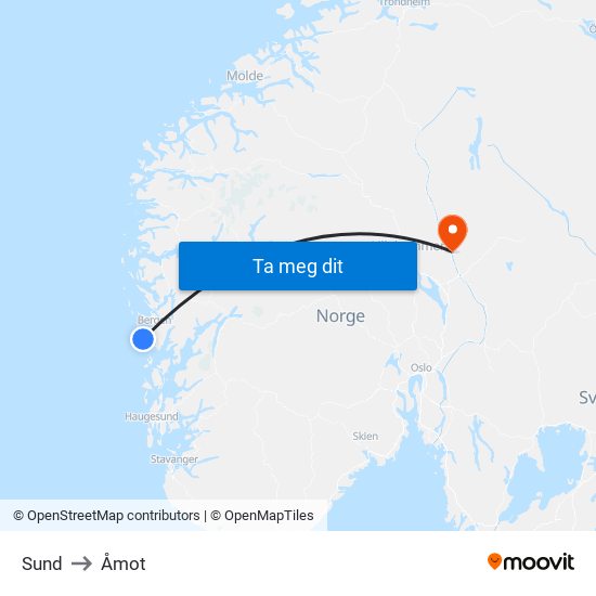 Sund to Åmot map