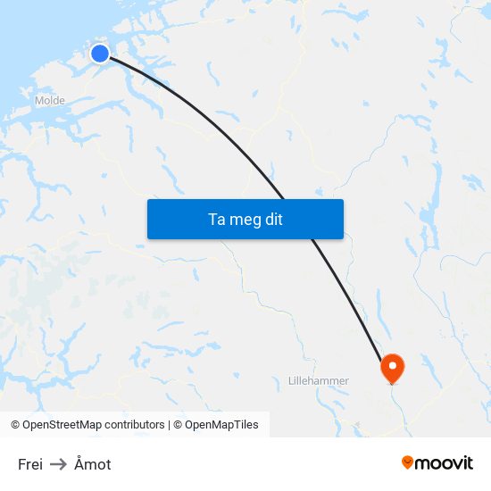 Frei to Åmot map