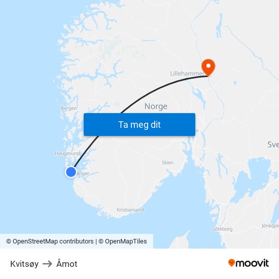 Kvitsøy to Åmot map