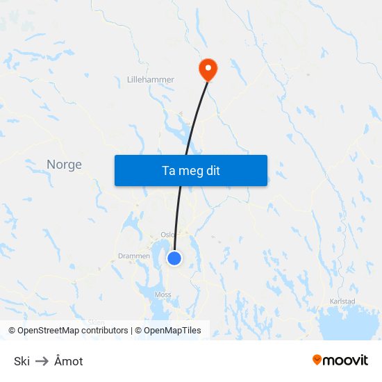 Ski to Åmot map