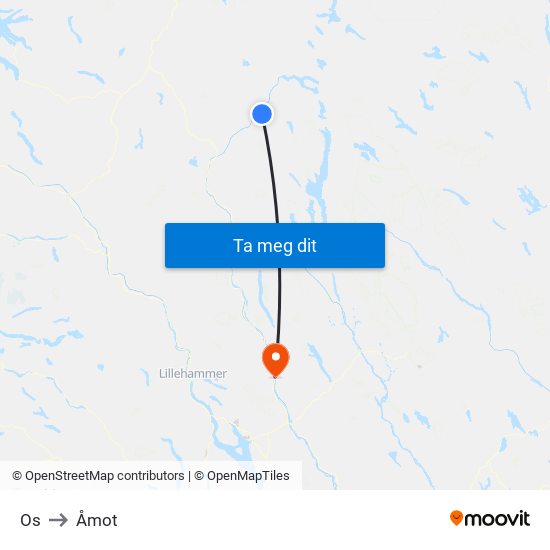 Os to Åmot map