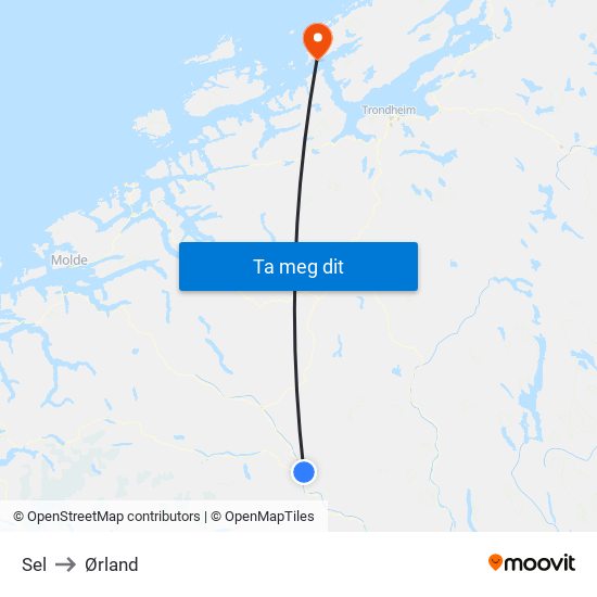 Sel to Ørland map