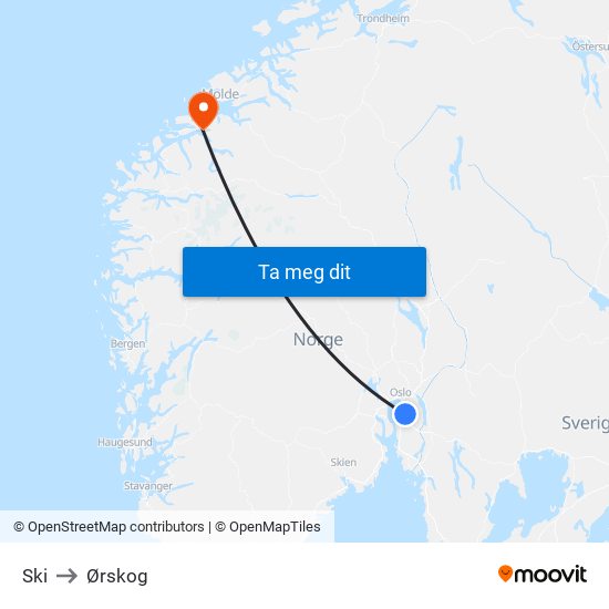Ski to Ørskog map