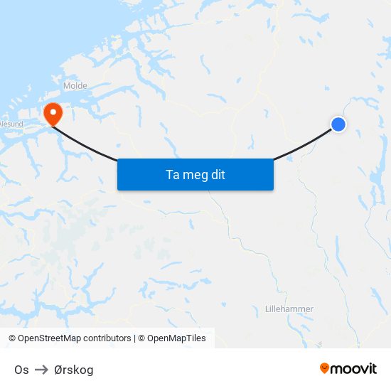 Os to Ørskog map