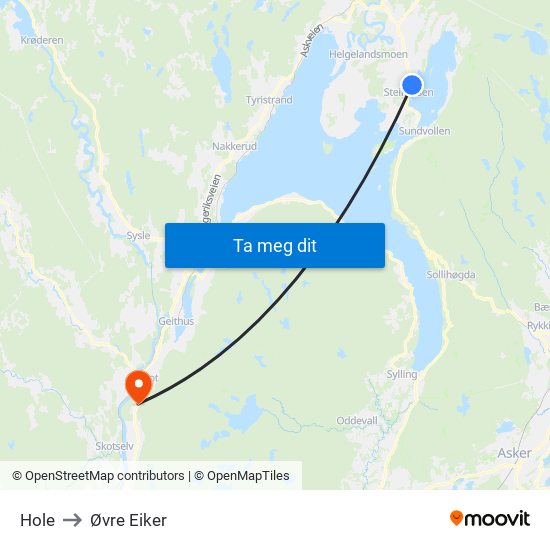 Hole to Øvre Eiker map