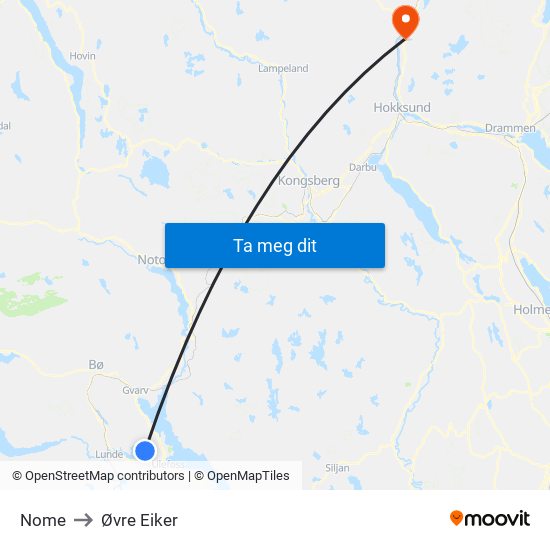 Nome to Øvre Eiker map