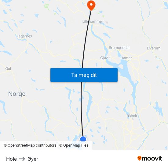 Hole to Øyer map