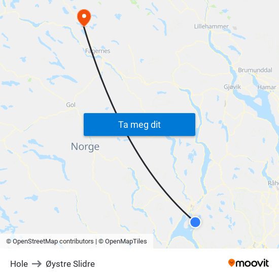 Hole to Øystre Slidre map