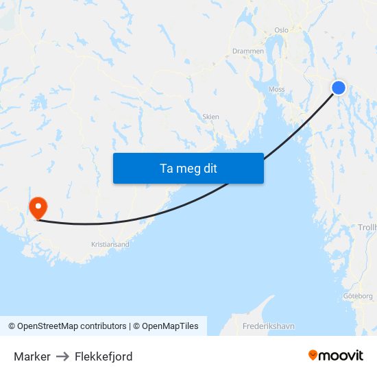 Marker to Flekkefjord map