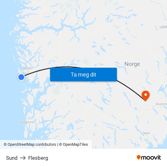 Sund to Flesberg map