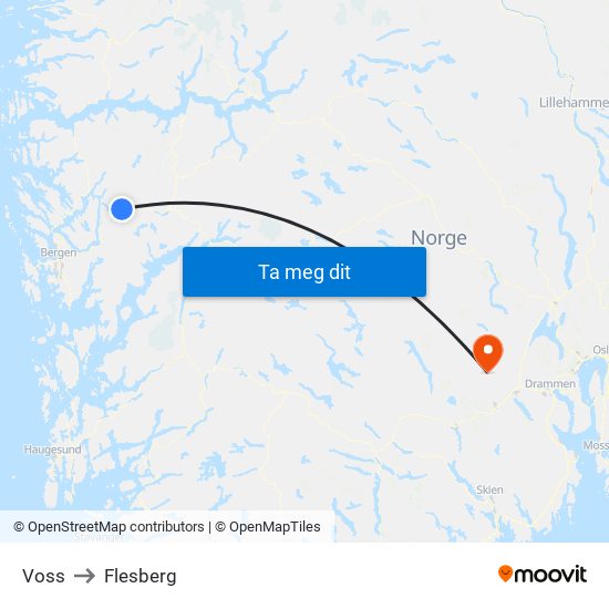 Voss to Flesberg map
