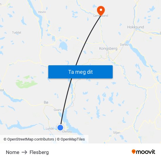 Nome to Flesberg map