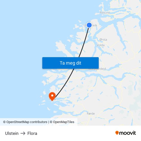 Ulstein to Flora map