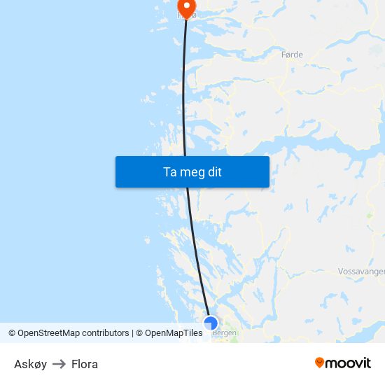 Askøy to Flora map