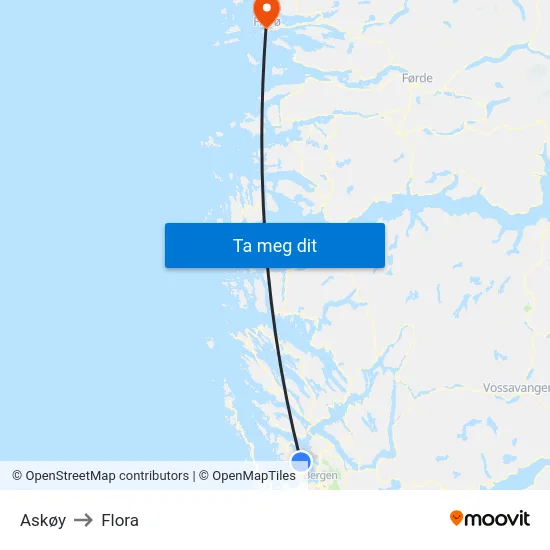 Askøy to Flora map