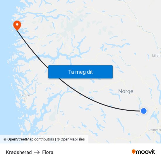 Krødsherad to Flora map