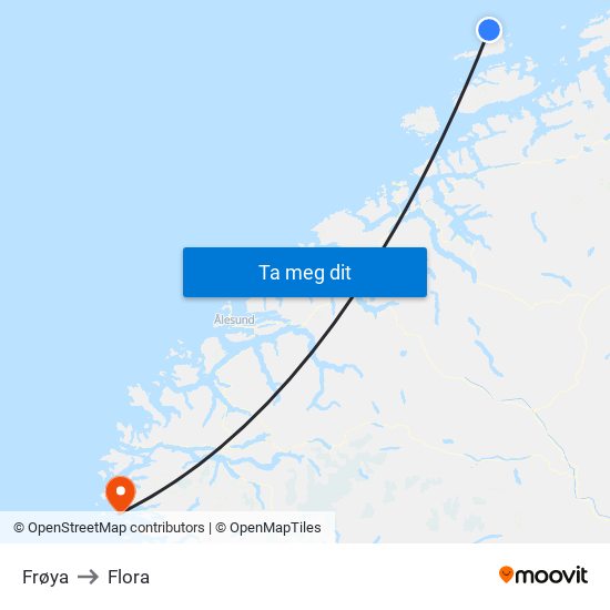 Frøya to Flora map