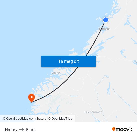 Nærøy to Flora map