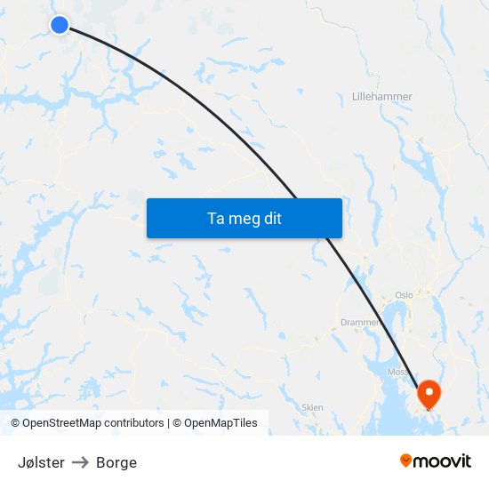 Jølster to Borge map