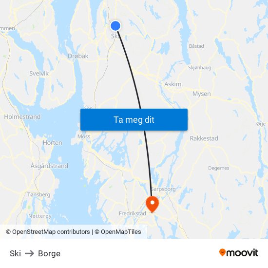 Ski to Borge map