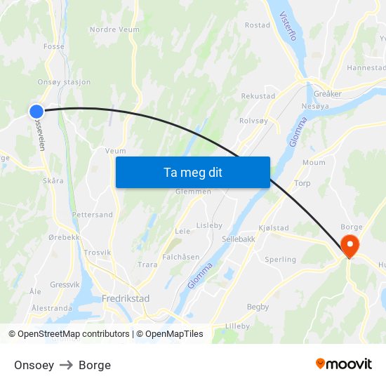 Onsoey to Borge map