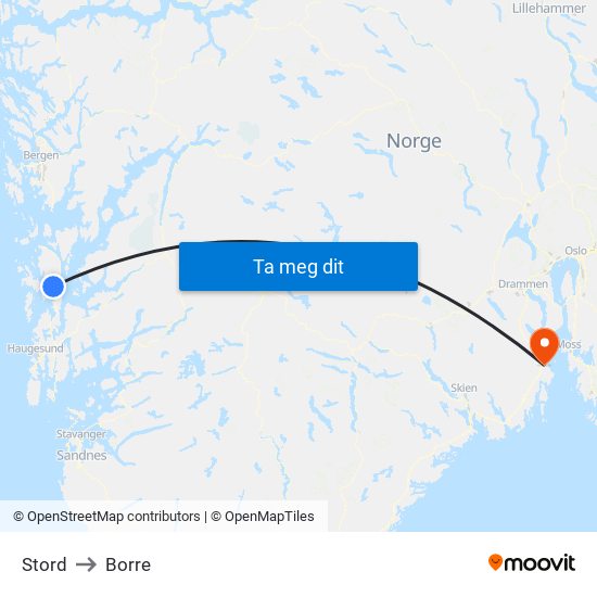 Stord to Borre map