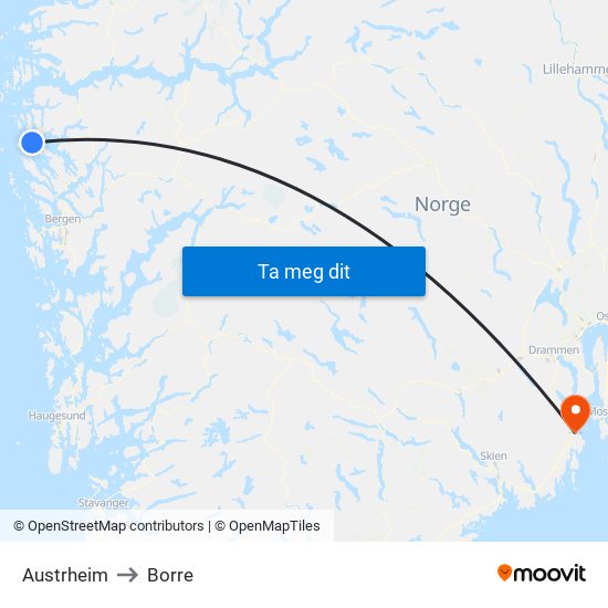 Austrheim to Borre map