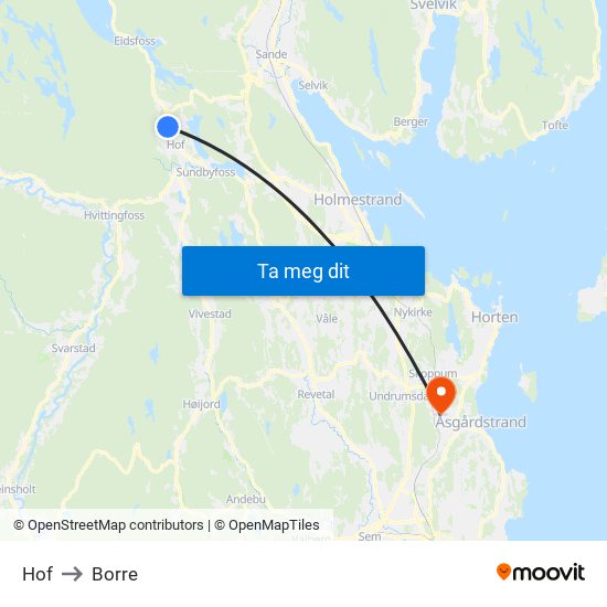 Hof to Borre map
