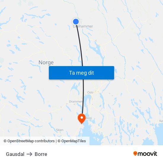 Gausdal to Borre map