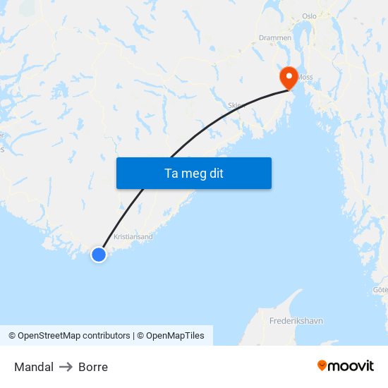 Mandal to Borre map