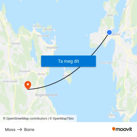 Moss to Borre map
