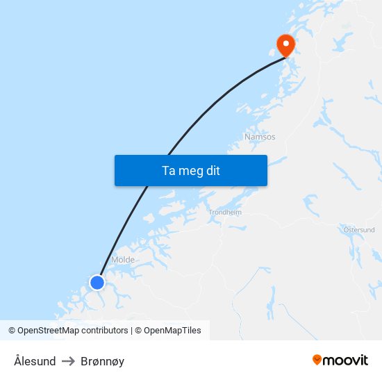 Ålesund to Brønnøy map