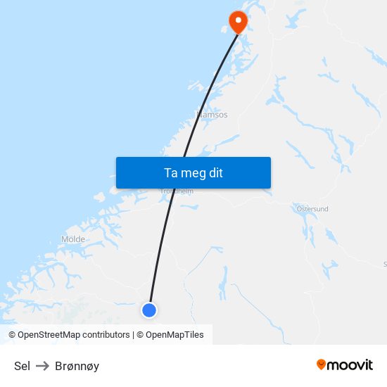 Sel to Brønnøy map