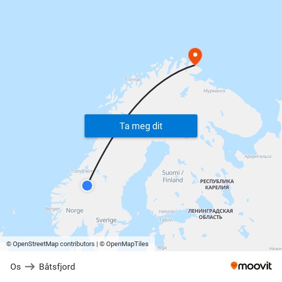 Os to Båtsfjord map