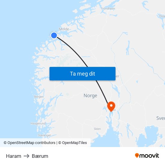 Haram to Bærum map