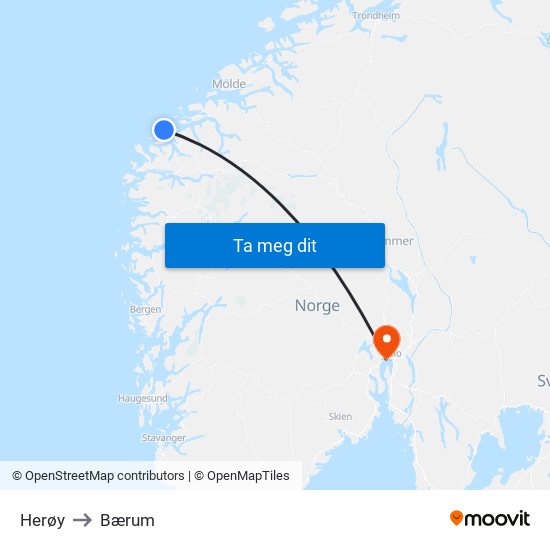 Herøy to Bærum map