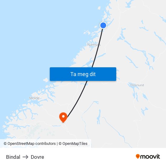 Bindal to Dovre map