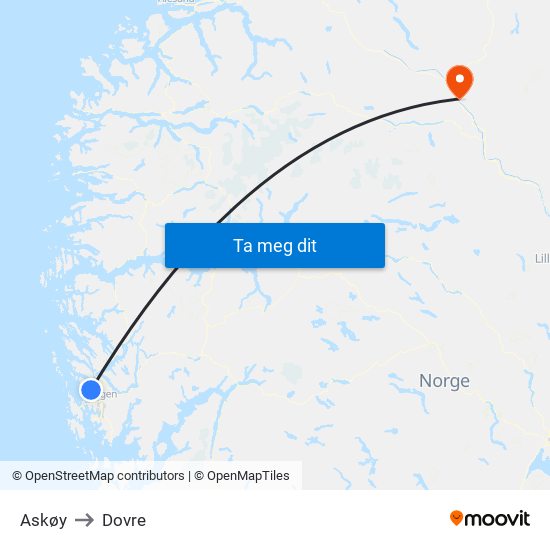 Askøy to Dovre map