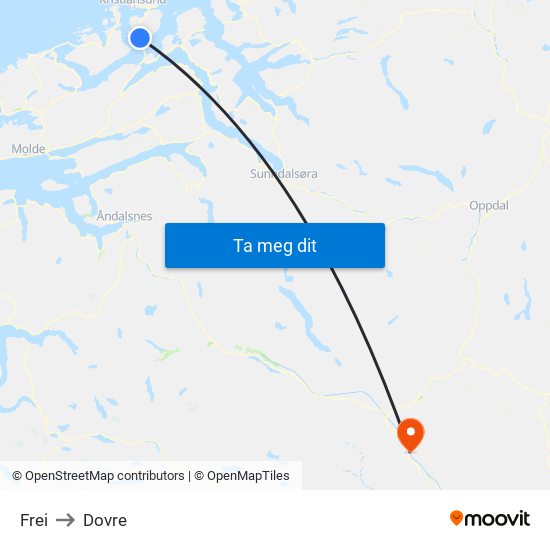 Frei to Dovre map