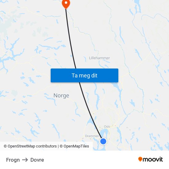 Frogn to Dovre map