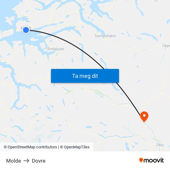 Molde to Dovre map